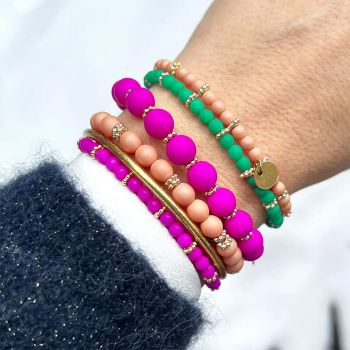 Super Gem Perlenarmband Big fuchsia style